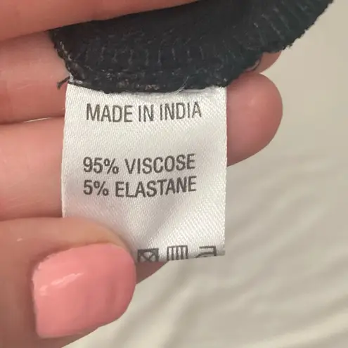 Komil Black Cocoon Long Sleeve Graphic Print Midi Dress Size Small Blue