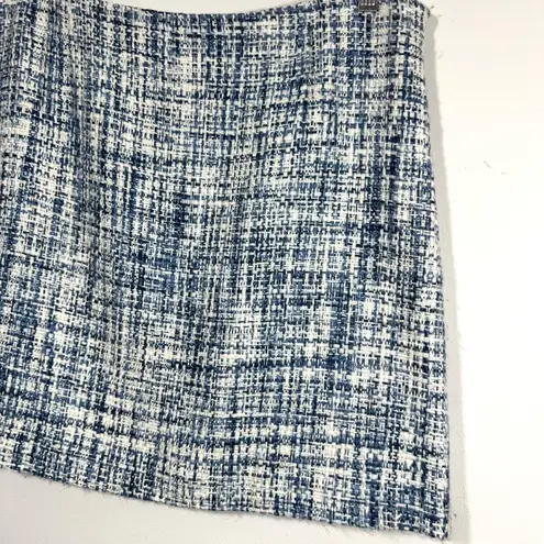 Walter Baker Walter Blue White Tweed Silk Lining Skirt