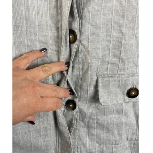 Chico's Chico’s Lightweight Button Down Neutral &‎ Versatile Safari Jacket Size 8