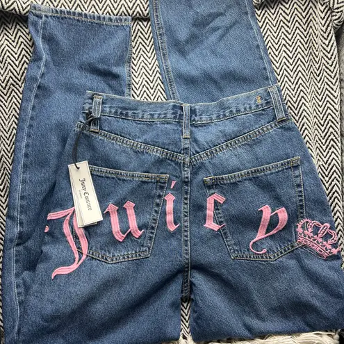 Juicy Couture Logo Dark Wash Destroy Jeans Size 26