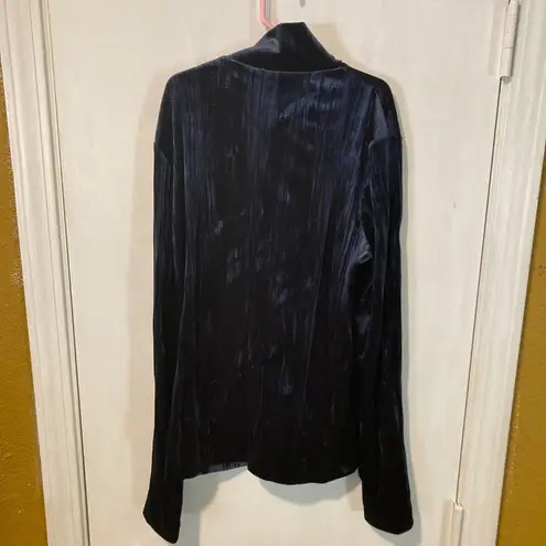 Samsoe Samsøe women's size S small dark sapphire half zipper long sleeve blouse Blue