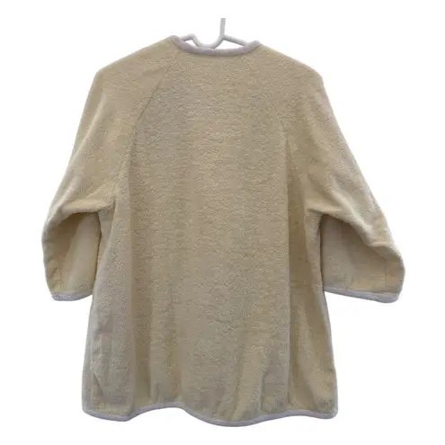 Vintage Terrycloth robe jacket double breasted beach pool vacation yellow medium