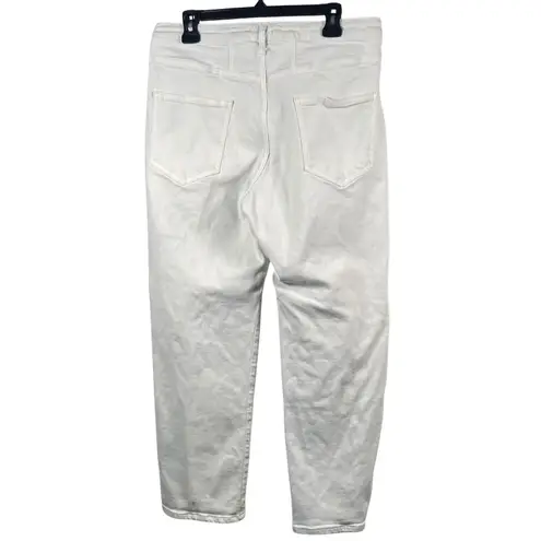 Pilcro Jeans Womens 31 The Breaker Jeans Relaxed Fit Barrel Leg Ankle Crop White