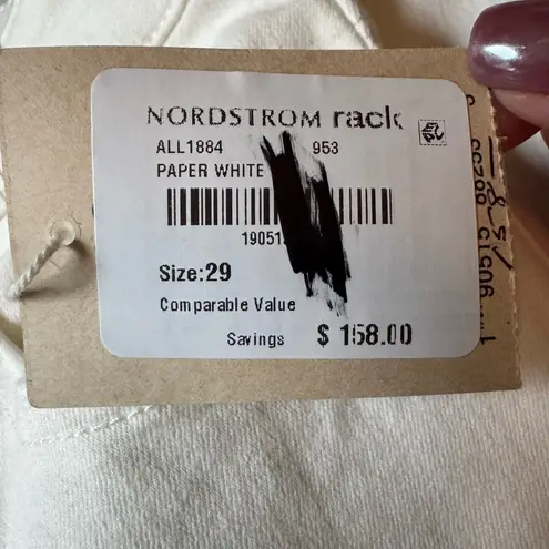 Nic+Zoe Mid Rise Slim White Denim Pants Size 29 Paper White NWT $158