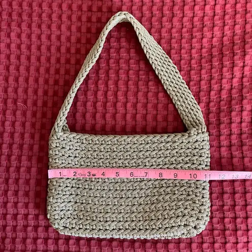 Handmade Crochet Shoulder Bag – Beige Knitted Purse, Trendy Small Tote, Minimalist Style