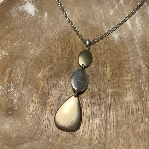 Lucky Brand  Two Tone Faux Turquoise Long Western Necklace