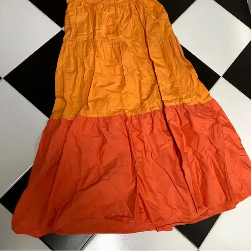 Color Me Courtney Louise Maxi Dress Orange Colorblock Vibrant Tangerine Citrus 8