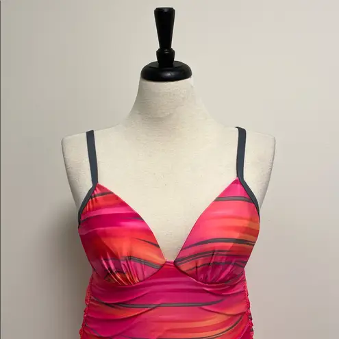 NWT Athena Sunset Fauxkini Swim Dress Underwire Pink Size 8