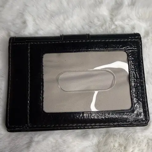 Coach  Black Patent Leather Card Holder Small Wallet