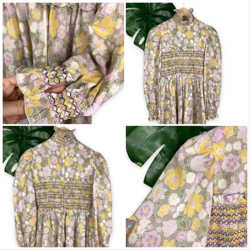 Marcel Fenez by Roland Klein Authentic Vintage 1970s Prairie Maxi Hostess Dress Purple