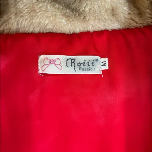 Roiii Black Quilted Puffer Coat Jacket Faux Fur Lined Hood Womens Size Medium