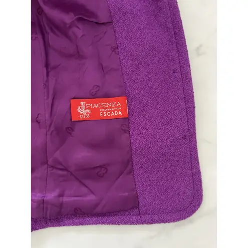 Escada VTG Wool Blend Blazer Purple Sz 8 Old Money retro Preppy Artsy Jacket