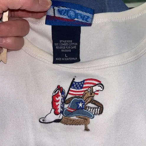 80s 90s vintage western cowboy cowgirl rodeo patriotic blouse shirt set Size L