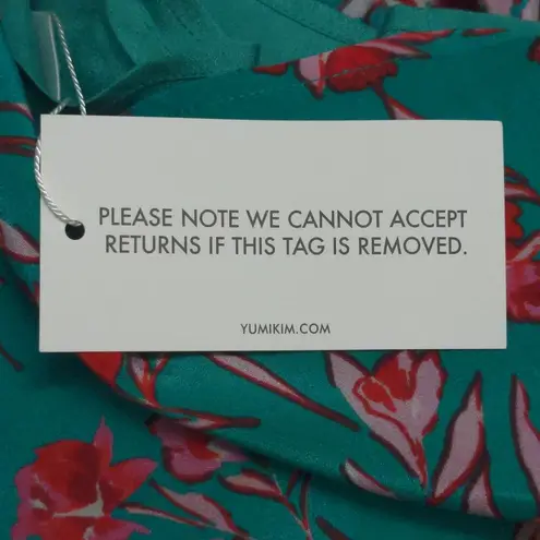 Yumi Kim Anthro Vienna Silk Floral Print A-Line Dress Dandelion Emerald 4 New