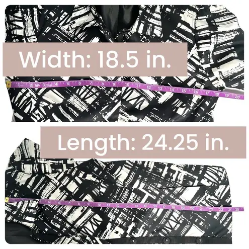 Coldwater Creek | | Ivory Black Lined Bold Edgy Abstract Line Art Blazer - 8