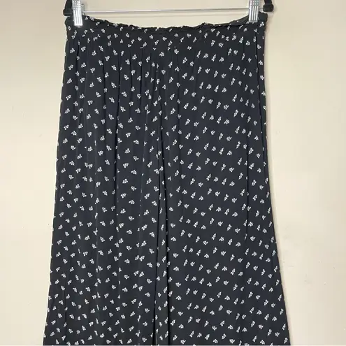MOSSIMO SUPPLY CO Ditsy Floral Black & White Rayon Wide Leg Pants, XL