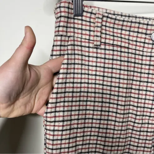 Margaux Lonnberg Jarvis High Rise Cropped off white check 100% wool Pants US 4