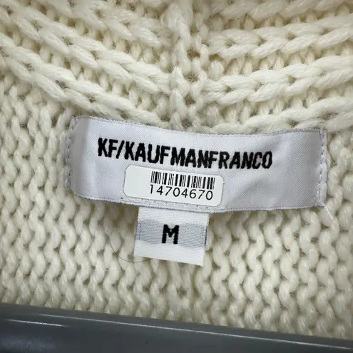 Kaufmanfranco Cream Wool Blend Knit Vest Faux Fur Collar Sleeveless Medium M