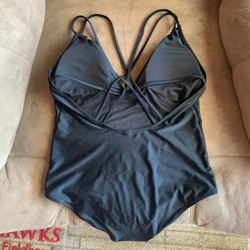 Vintage Daisy 1 pc Swim Suit Black Size L