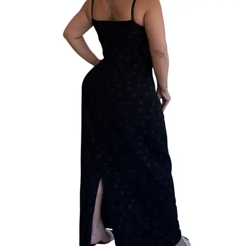 Vintage Jody California Black Sparkle Formal Gown Dress Size 18 USA Made