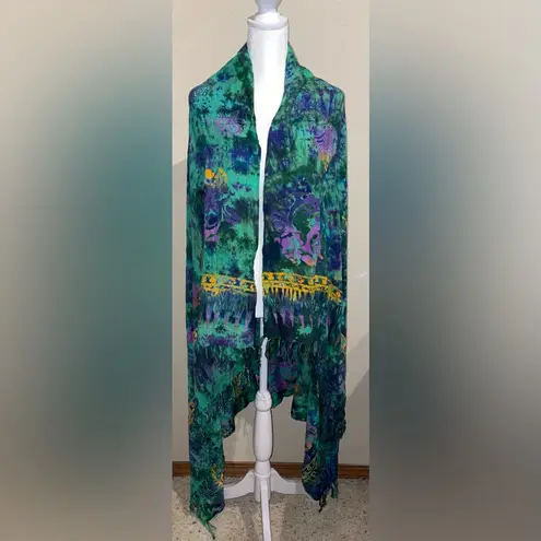 Tropical Earth Tones Women’s Blue/Green/Purple/Yellow Sarong Island Wear Swim Blue Size undefined