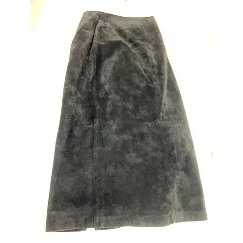 Kate Hill Black suede column skirt size 4 69d