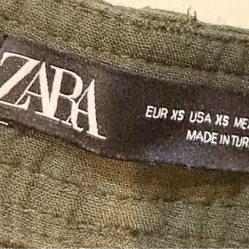 ZARA  Women's Cargo wide legs- Dark Green pants size XS