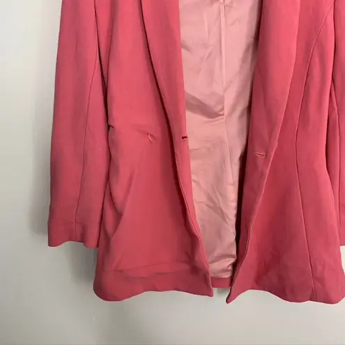 Saloni Maxima Double Breasted Belted Crepe Blazer Size 0 Pink Womens