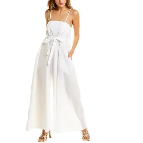 Calypso St. Barth Holly Silk Wide Leg Bride Jumpsuit in White XXL