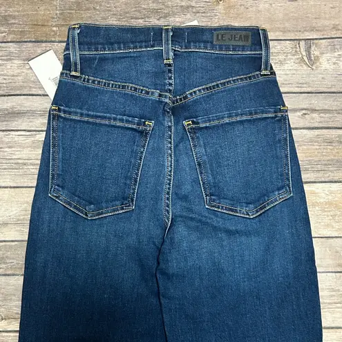 Le Jean Libertine Dark Wash Sabine Ankle Length Straight High Rise Jeans 24 NWT Blue