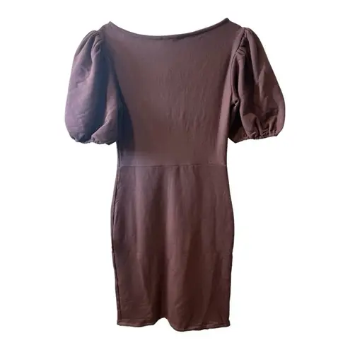 Amour Vert Women's Tinsley Luxe Fleece Dress in Mocha Size XS Career Business