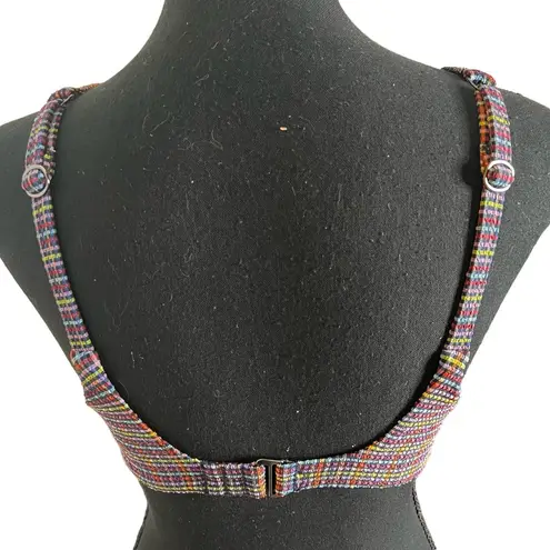 Athleta  Seersucker Scoop Bikini Top 34B/C Women’s Multi Plaid 531008