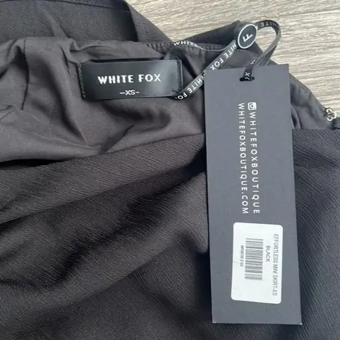 NWT Whitefox Effortless Mini Skirt Black Ruched Tie Detail XS