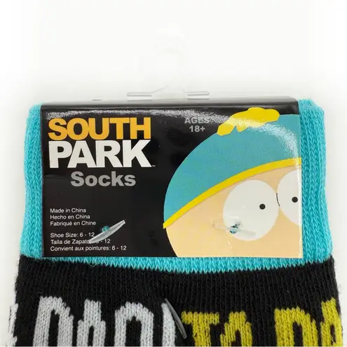 South Park Crew Socks Mens Womens Cartman Kenny Funny Fun Gift 2 Pairs Black