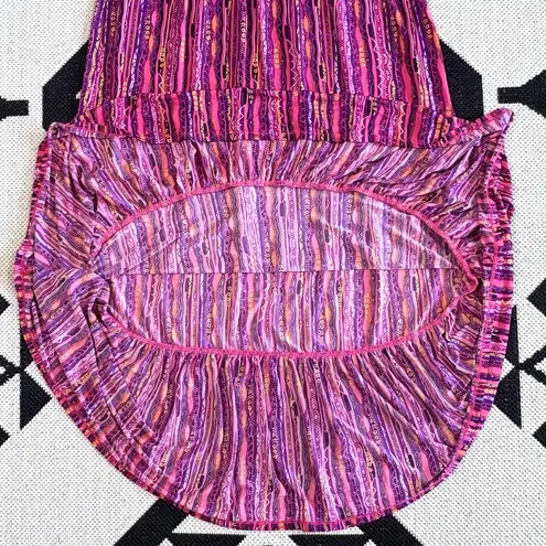 COOGI Multicolor Smocked Strapless Maxi Dress Small