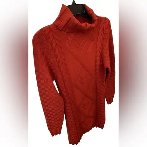 None Knit Textured Turtleneck Sweater Dress