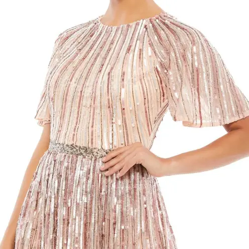 Mac Duggal NWT Embellished Full Length Layered Gown Dress 6 93582 Pink