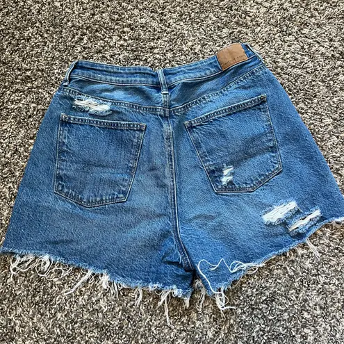 American Eagle High Rise Distressed Mom Shorts Size 10