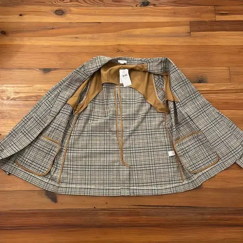 J. Jill Mendocino Plaid Blazer Womens Size Small Tigers Eye 2489014YQS NEW Brown