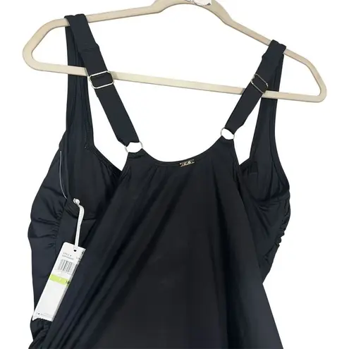 Anne cole Women's Plus 18W Black Square Neck One Piece Swimsuit