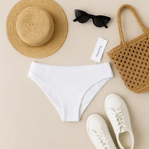 NWT SEA Level White Spinnaker Regular Cheeky Pant Size 6 Bikini Bottoms