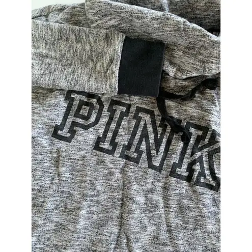 Victorias Secret PINK Sweatshirt Women Small Grey Cowl Neck Knit Pullover Cotton Gray