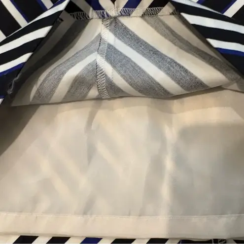 NWT, Ann Taylor Factory Black White Royal Blue Chevron Stripe Pencil Skirt, Sz 6