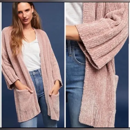 Anthropologie  Moth Chenille Winter Oversized Cardigan Sweater Heavy M