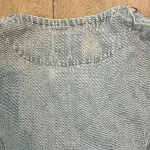 Vintage JouJou Denim Vest Embroidered Fringe Cowgirl Western Y2K 90s Size L Size L