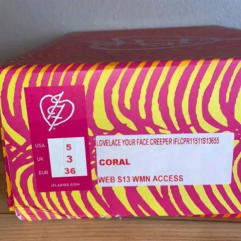 Iron fist NEW! Lovelace Your Face RED Lace Studded Platform Creepers Size 36/5