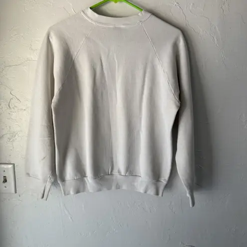 Vintage 90s Sweatshirt Womens Medium Wildflower Floral Cottage Pullover USA White