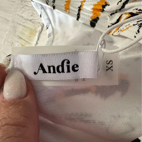 ANDIE x Demi Moore the Tropez Bikini Bottom NWT size XS White Fireworks Swimsuit