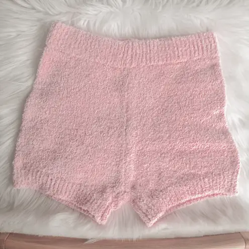 Fuzzy light pink high waisted shorts, brand new with tag Size M