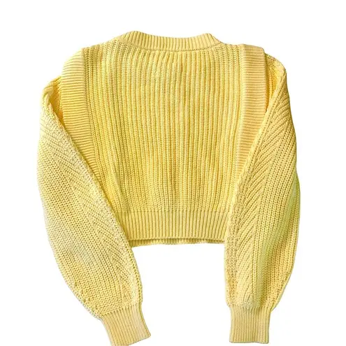 Industry  Yellow Puff Sleeve Sweater Size M NWT